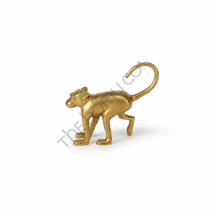 Modern gold monkey figurine with a textured metallic finish for contemporary home decor. - 2