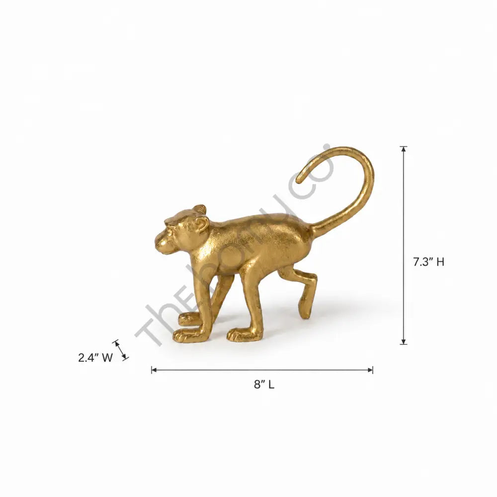 Modern gold monkey figurine with a textured metallic finish for contemporary home decor. - 3