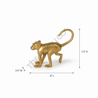 Modern gold monkey figurine with a textured metallic finish for contemporary home decor. - 3
