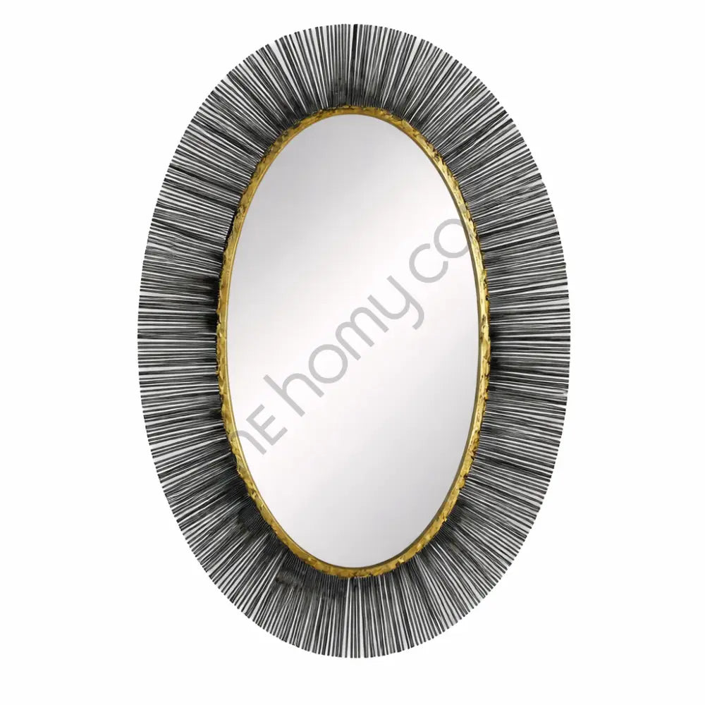 Perseus Oval Sunburst Wall Mirror | Decorative Metal Frame - Mirrors