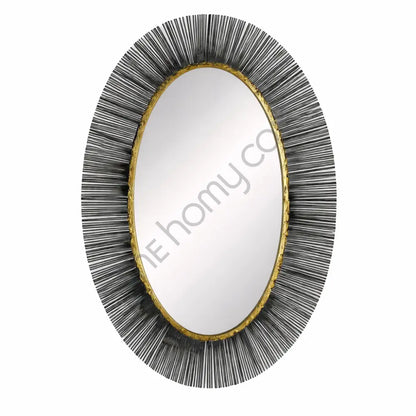Perseus Oval Sunburst Wall Mirror | Decorative Metal Frame - Mirrors