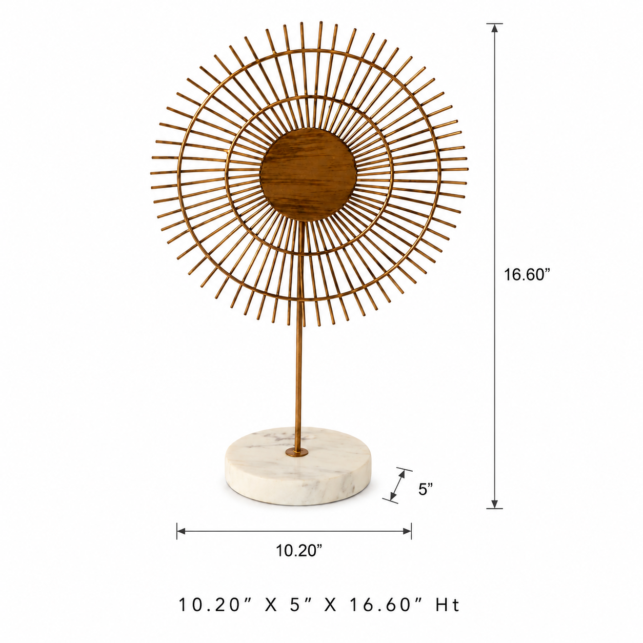 Modern Sunburst Metal Table Décor