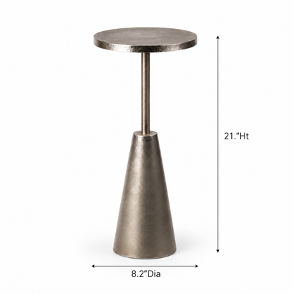 Modern Silver Metal Accent Side Table