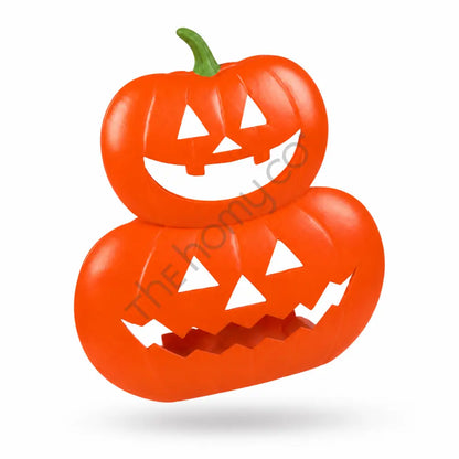 Stacked orange jack-o-lantern pumpkin decoration for Halloween home decor. - 2
