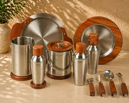 Stainless Steel Lined Barware Set with Trays Holders etc. | Customisation Available - Bar