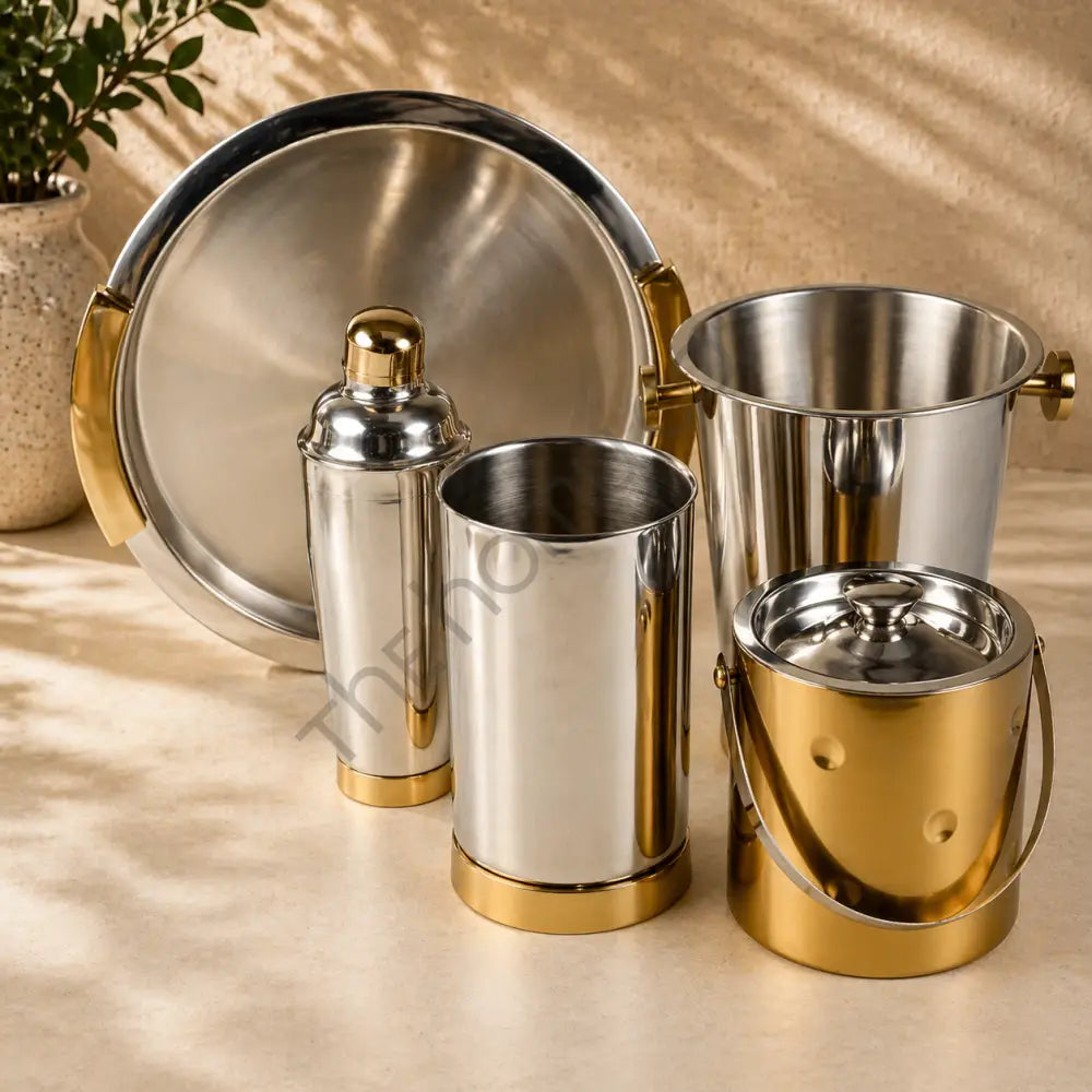 Stainless Steel Lined Barware Set with Trays Holders etc. | Customisation Available - Bar