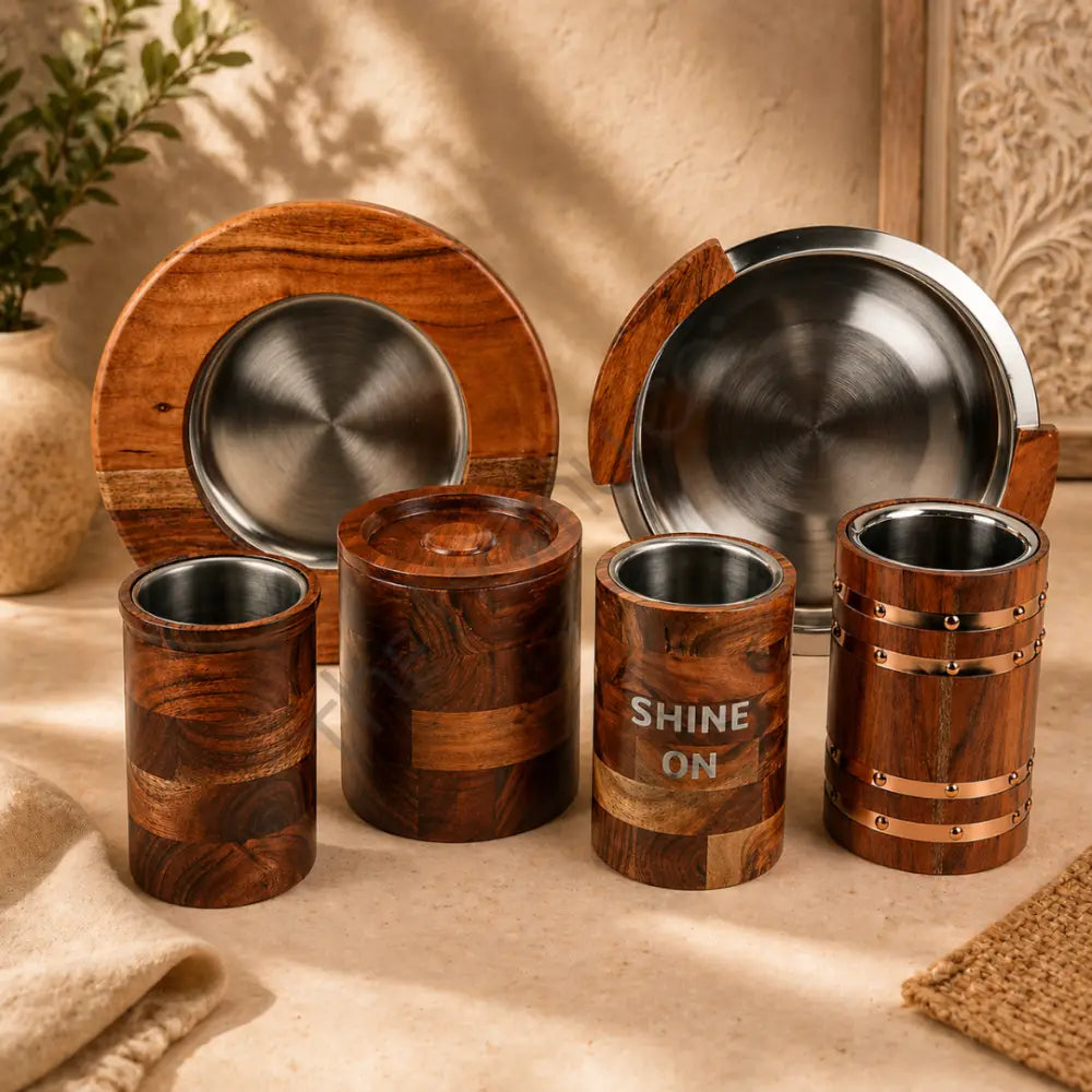 Stainless Steel Lined Barware Set with Trays Holders etc. | Customisation Available - Bar