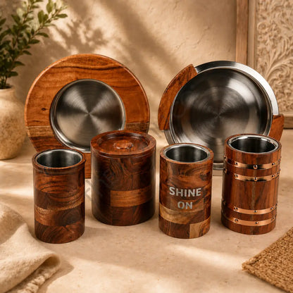 Stainless Steel Lined Barware Set with Trays Holders etc. | Customisation Available - Bar