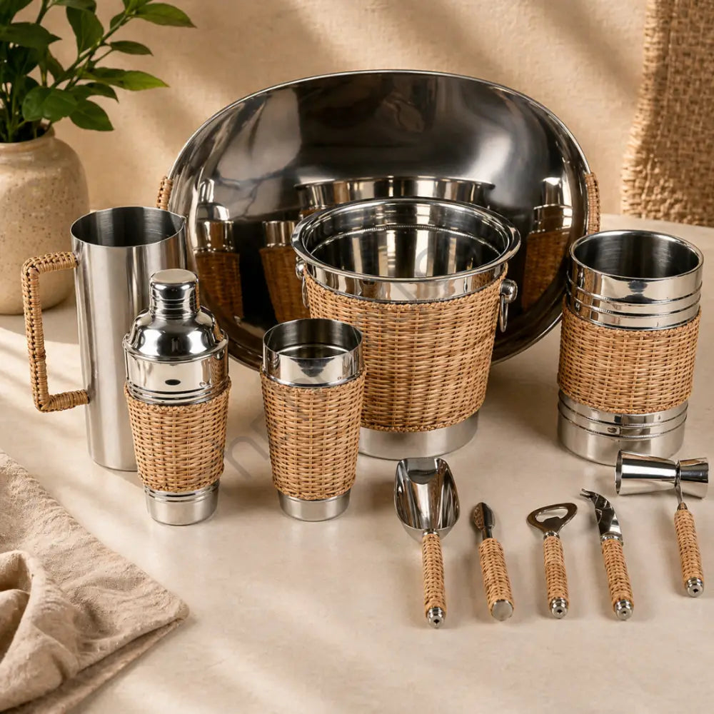 Stainless Steel Lined Barware Set with Trays Holders etc. | Customisation Available - Bar