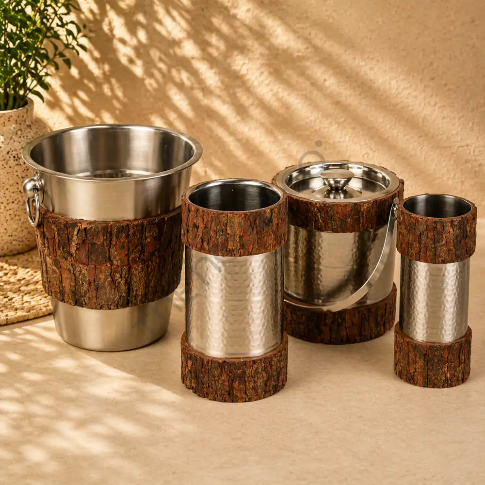 Stainless Steel Lined Barware Set with Trays Holders etc. | Customisation Available - Bar