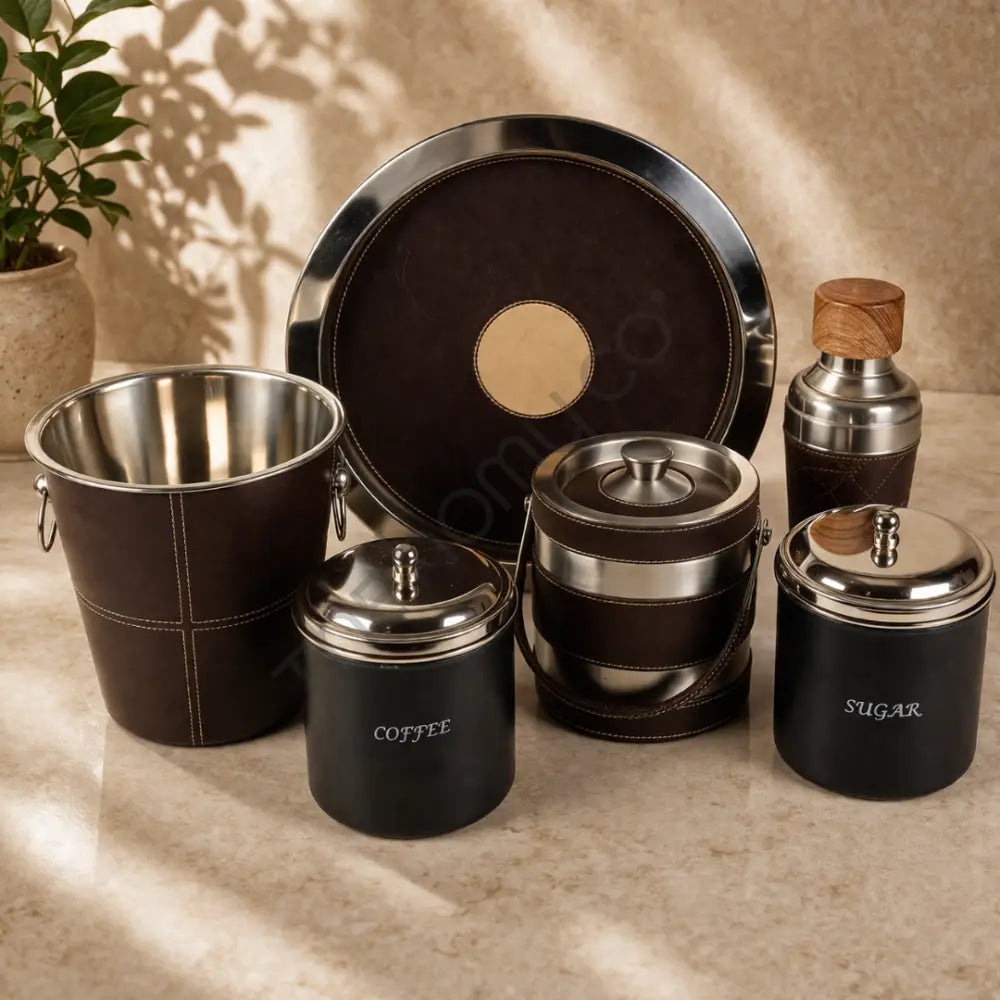 Stainless Steel Lined Barware Set with Trays Holders etc. | Customisation Available - Bar
