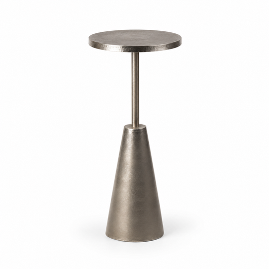 Modern Silver Metal Accent Side Table