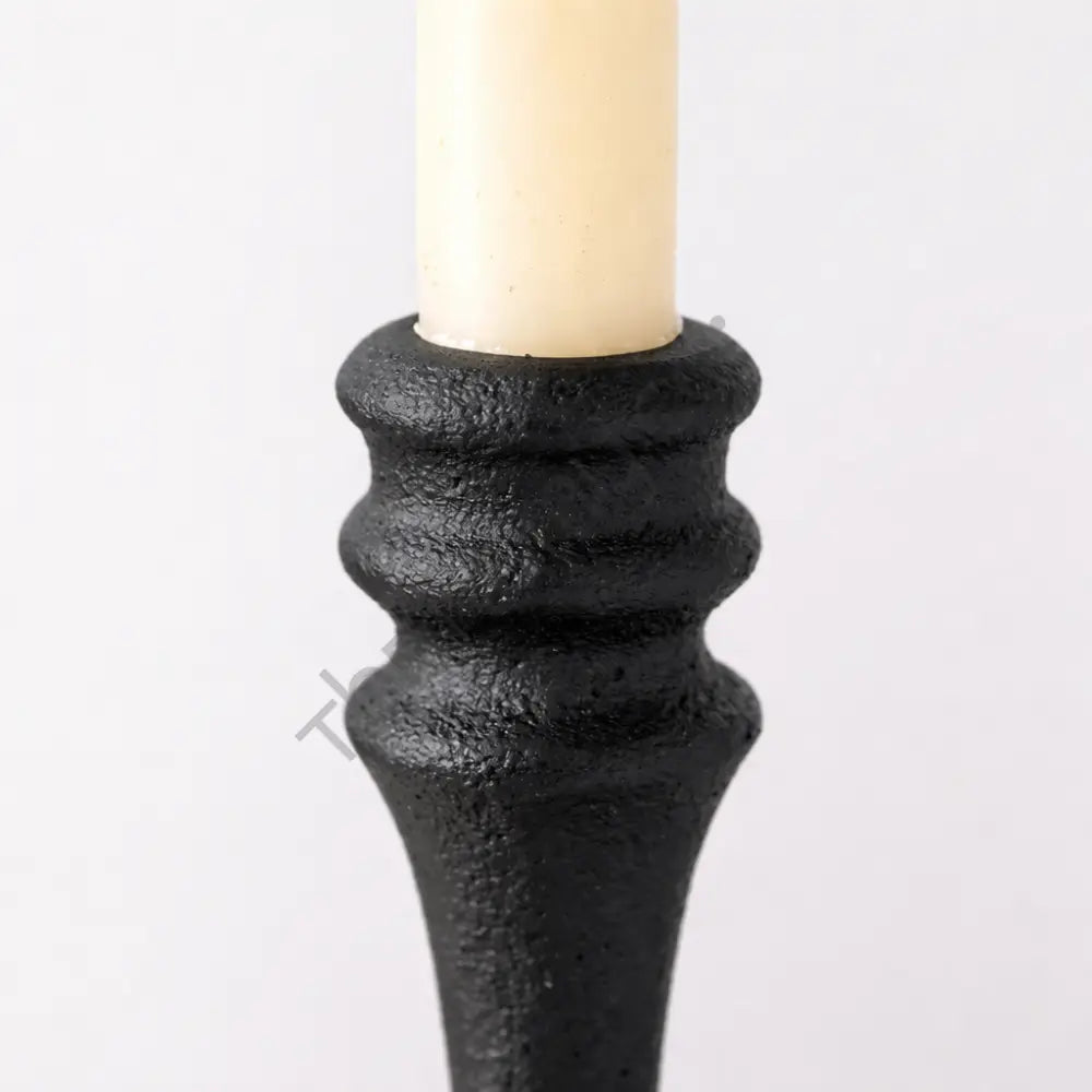 Traditional Black Candle Holder Set | Metal Taper Candle Stand for Dining Table Decor - Candle Holders