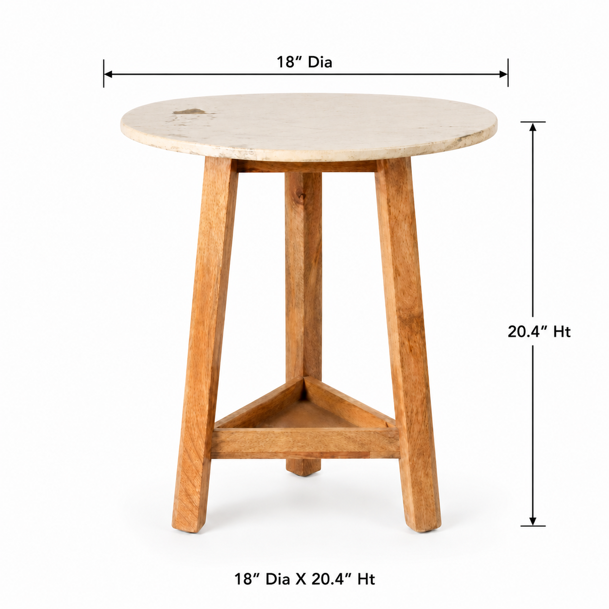 Round Marble Top Accent Side Table