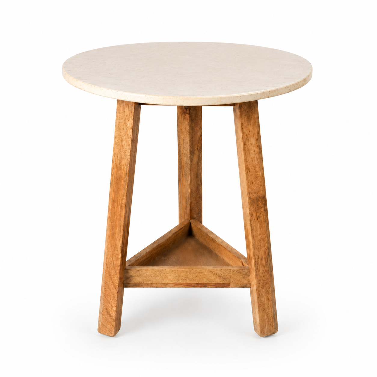 Round Marble Top Accent Side Table