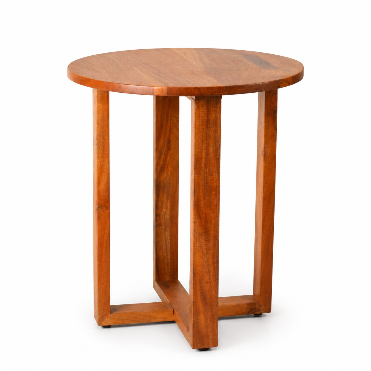 Solid Wood Round Accent Side Table