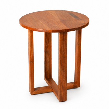 Solid Wood Round Accent Side Table